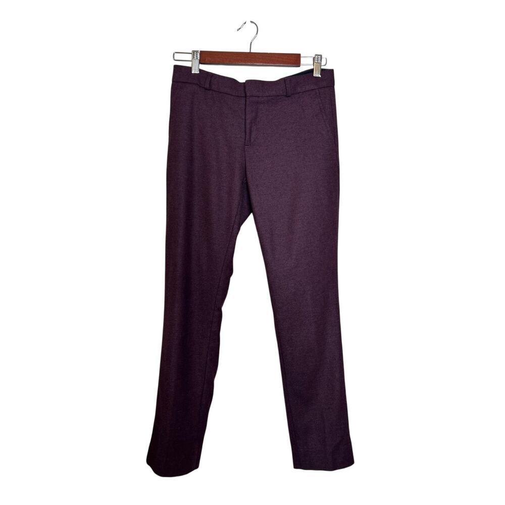 Banana Republic Women's Ryan Wool Blend Straight Pants Burgundy Sz‎ 2S
